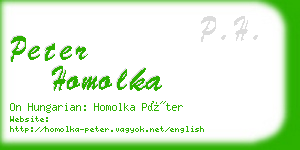 peter homolka business card